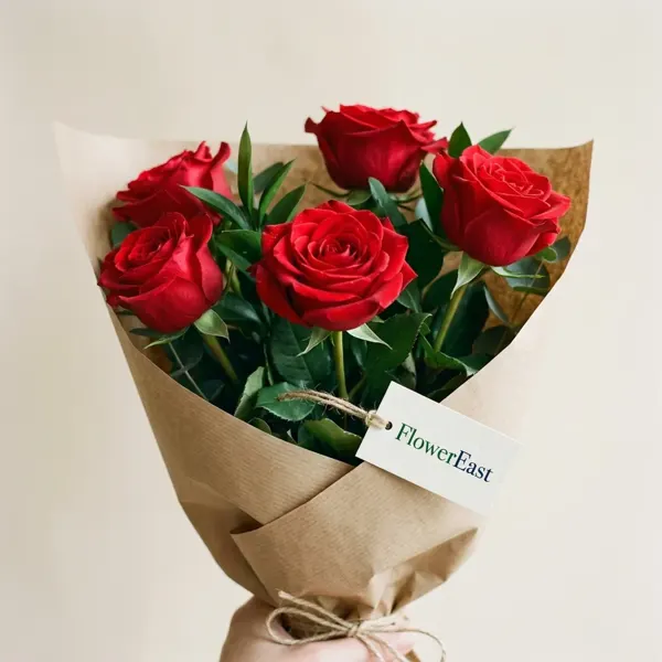 5 Kırmızı Gül Buketi