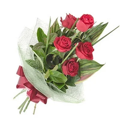 Bouquet of 5 Red Roses