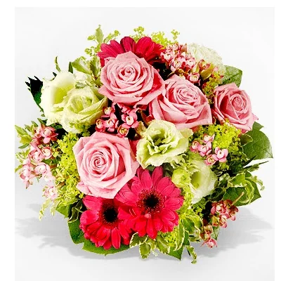 Pink Roses with Seasonal Flowers