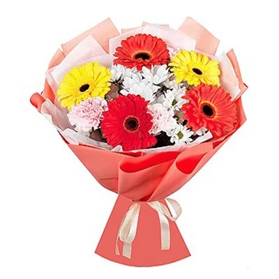 Gerbera ve Kır Çiçekleri Buketi